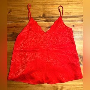 Red Silk Tank Top